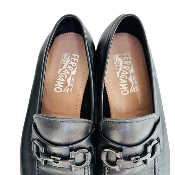 SALVATORE FERRAGAMO Asten Black Smooth Leather Bit Loafer Size 8.5 E Wide #72266 main image 11